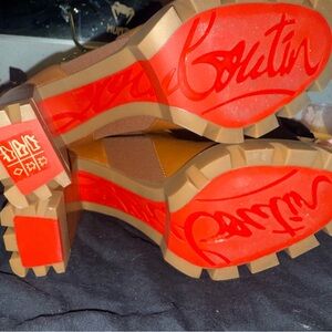 Women's Tan Leather Ankle Boots Christian Louboutin